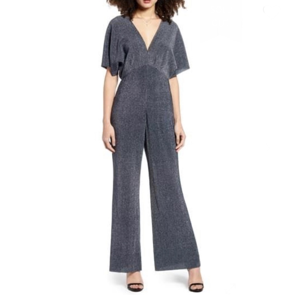 Anthropologie ASTR the Label Metallic Jumpsuit